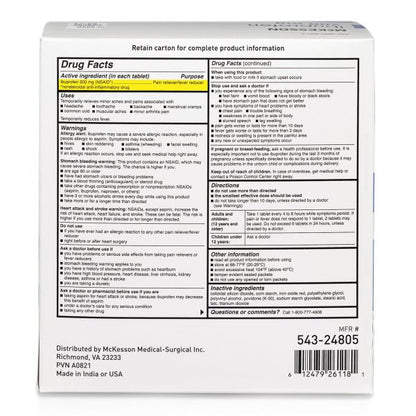 McKesson Ibuprofen Pain Relief Individual Packets, 200 ct.