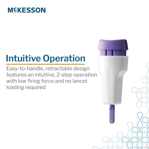 McKesson Push Button Safety Lancet, 28 Gauge, 100 ct.