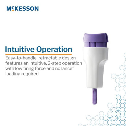 McKesson Push Button Safety Lancet, 28 Gauge, 100 ct.