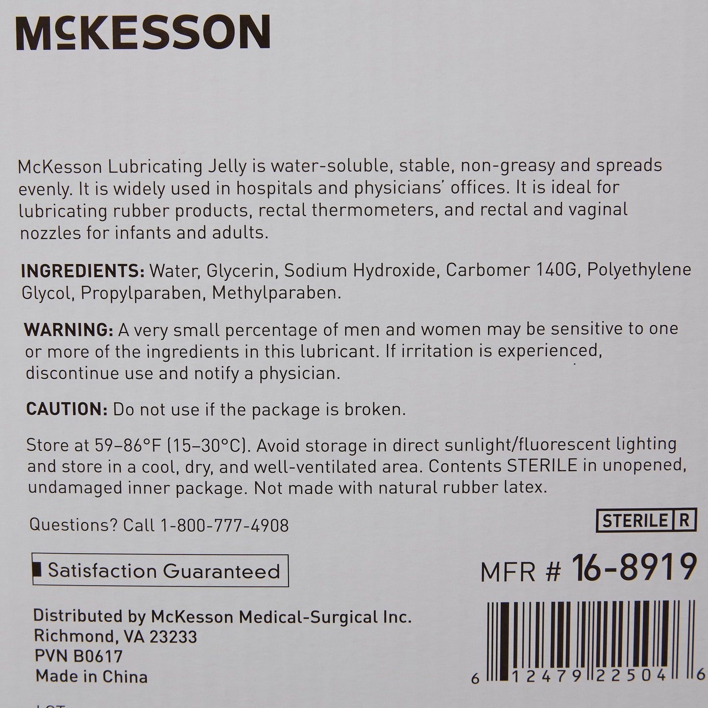 McKesson Lubricating Jelly, 72 ct
