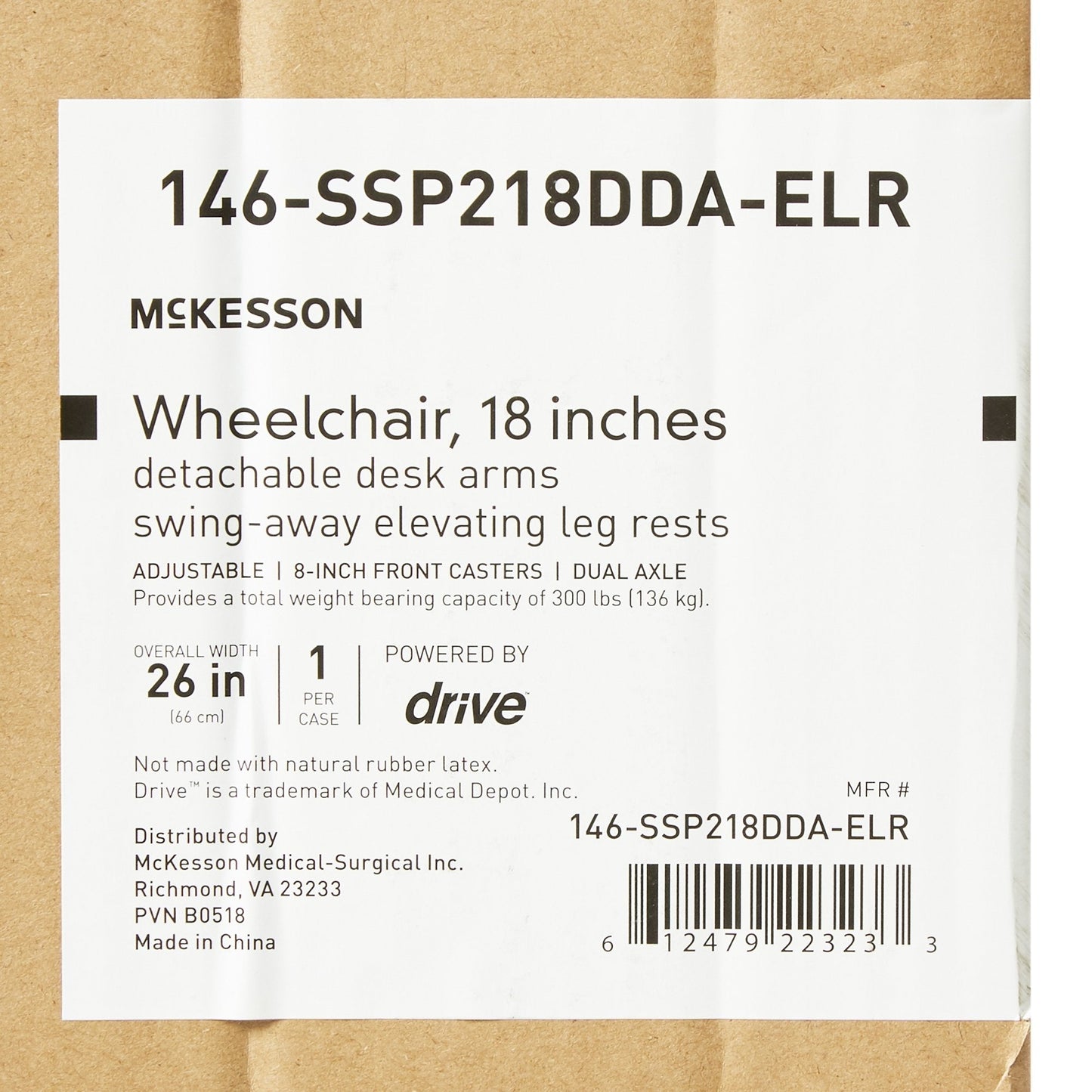 McKesson Wheelchair Swing-away Elevating Leg Rests