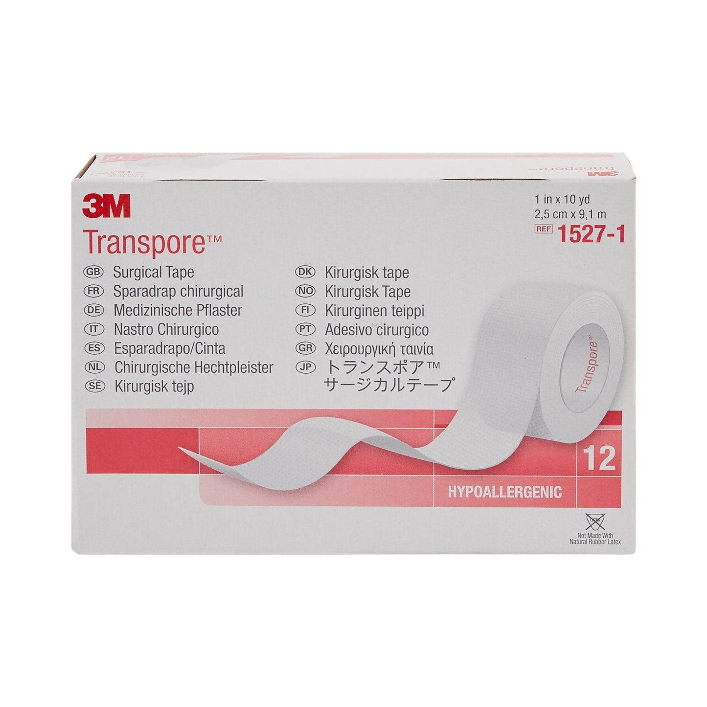 3M™ Transpore™ Plastic Medical Tape, 1 " x 10 Yard, Transparent