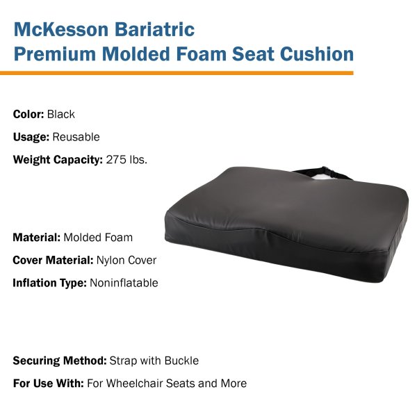 McKesson Premium Molded Foam Seat Cushion, 3 in. Thick