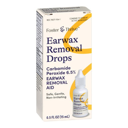Foster & Thrive Earwax Removal Drops 6.5%, 0.5 oz.