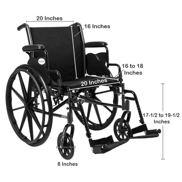 McKesson Lightweight Wheelchair, 16 - 20 Inch Seat Width