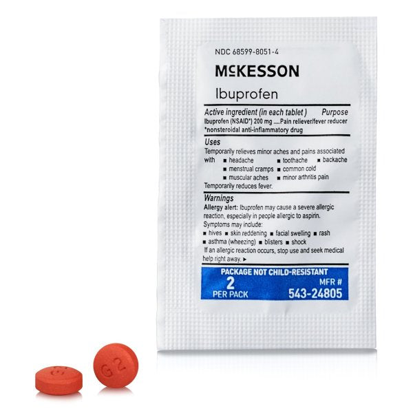 McKesson Ibuprofen Pain Relief Individual Packets, 200 ct.