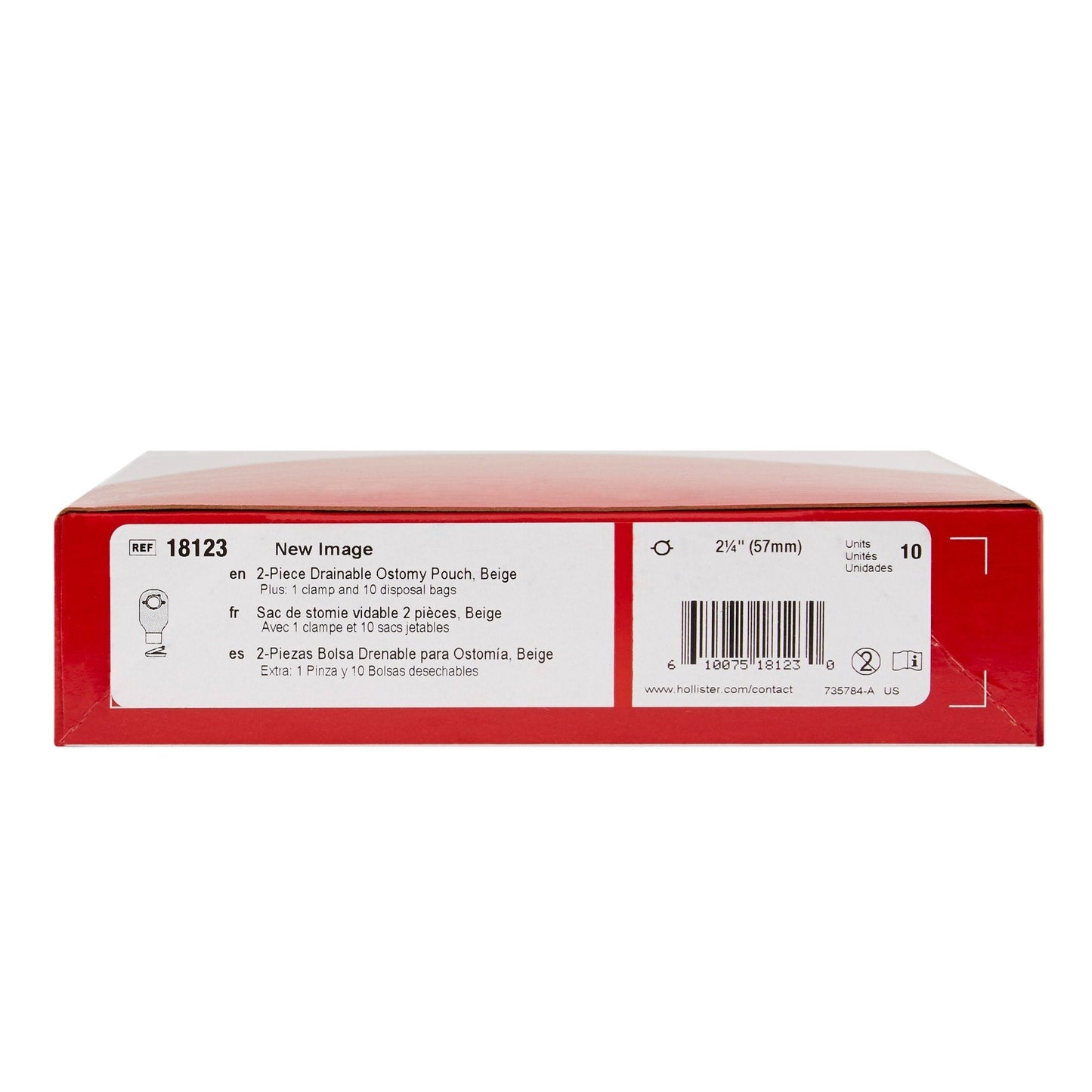 New Image™ Drainable Beige Colostomy Pouch, 12 " Length, 2.25 " 18123