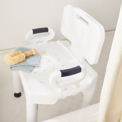 McKesson Removable Arm Rail Plastic Removable Back Bath Bench, 20.5 " Width
