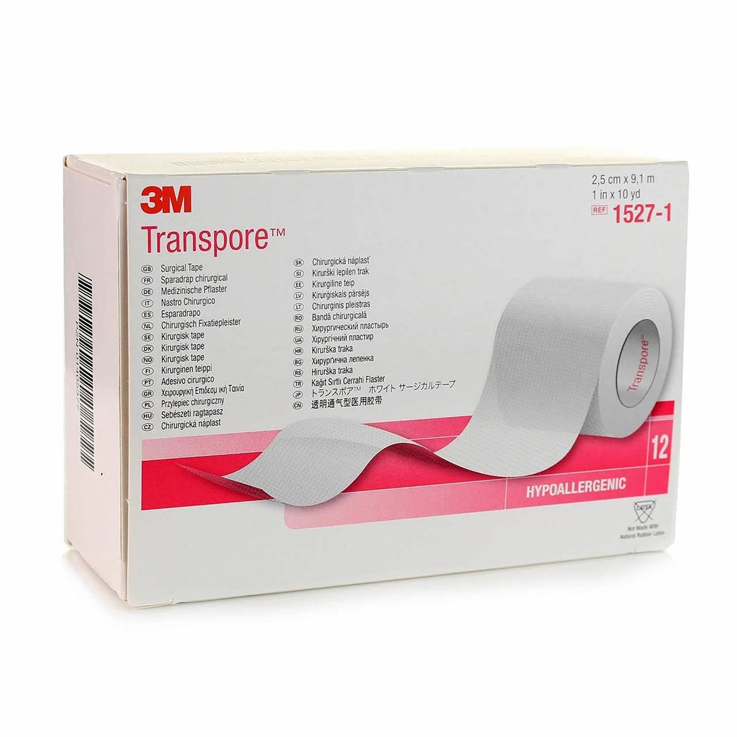 3M™ Transpore™ Plastic Medical Tape, 1 " x 10 Yard, Transparent
