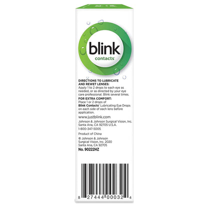 Blink Eye Lubricating Drops for Dry Contact Lenses, 0.34 oz.