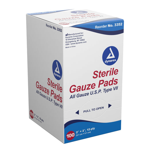 Dynarex® Sterile Gauze Sponge, 2 x 2 Inch, 100 ct.