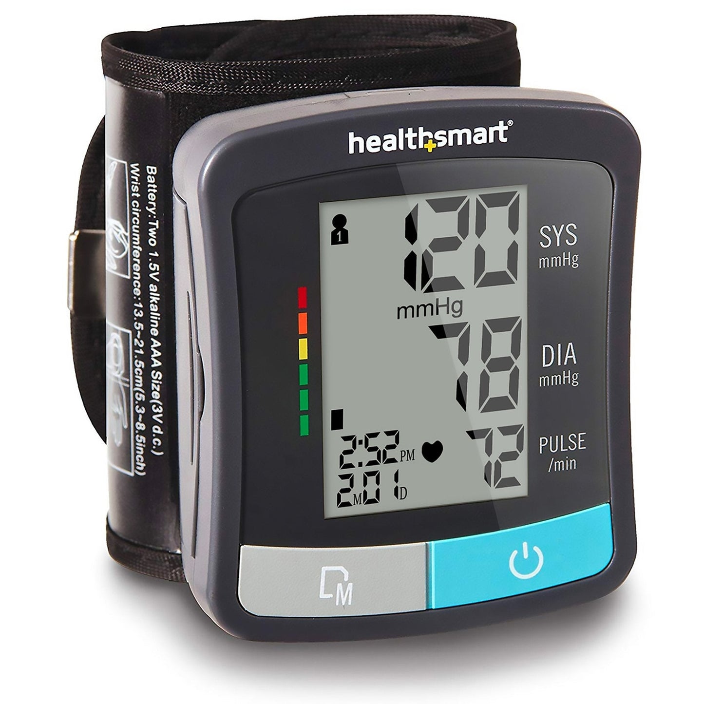 Mabis Digital Blood Pressure Wrist Unit, 2 User Storage