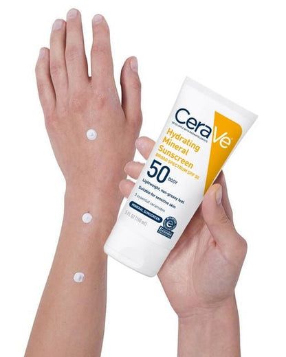 CeraVe Hydrating Mineral Sunscreen SPF 50 Body Lotion, 5 oz.