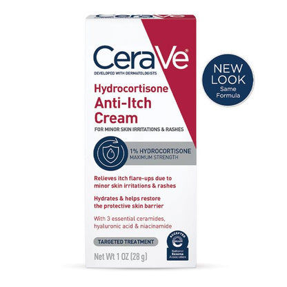 CeraVe Anti-Itch Cream 1% Hydrocortisone Cream, 1 oz.