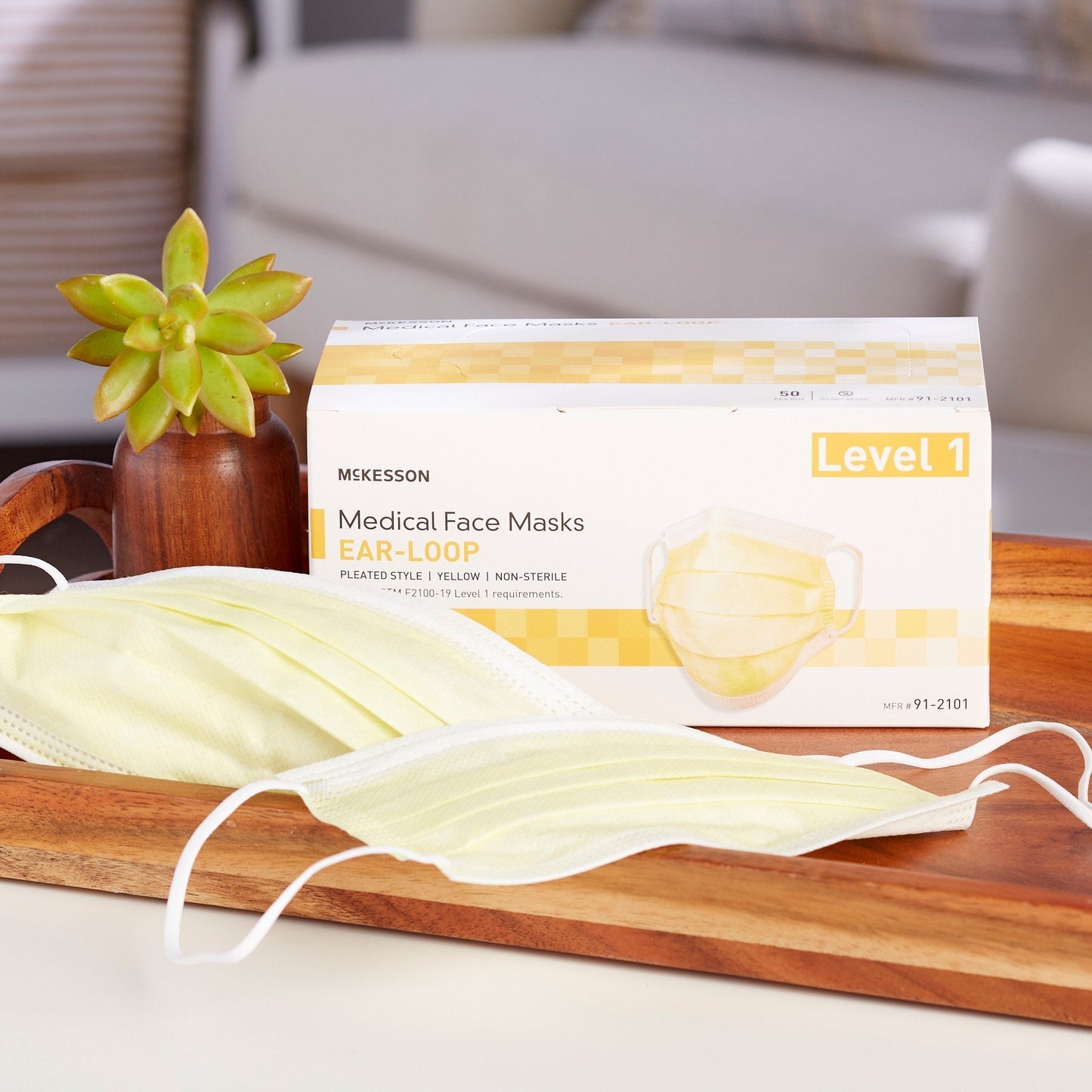 McKesson ASTM Level 1 Medical Face Masks, Yellow