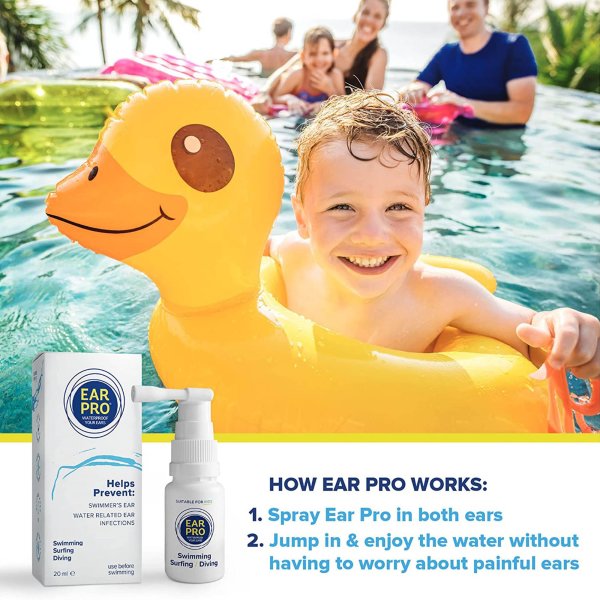 Ear Pro Water Repellant Ear Spray, for Swimming, Diving, Surfing