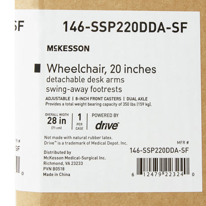 McKesson Manual Wheelchair with Swing-Away Leg Rests