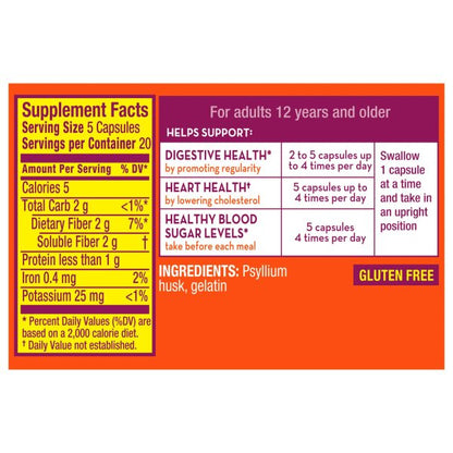 Metamucil® 3-in-1 Fiber Supplement Capsules