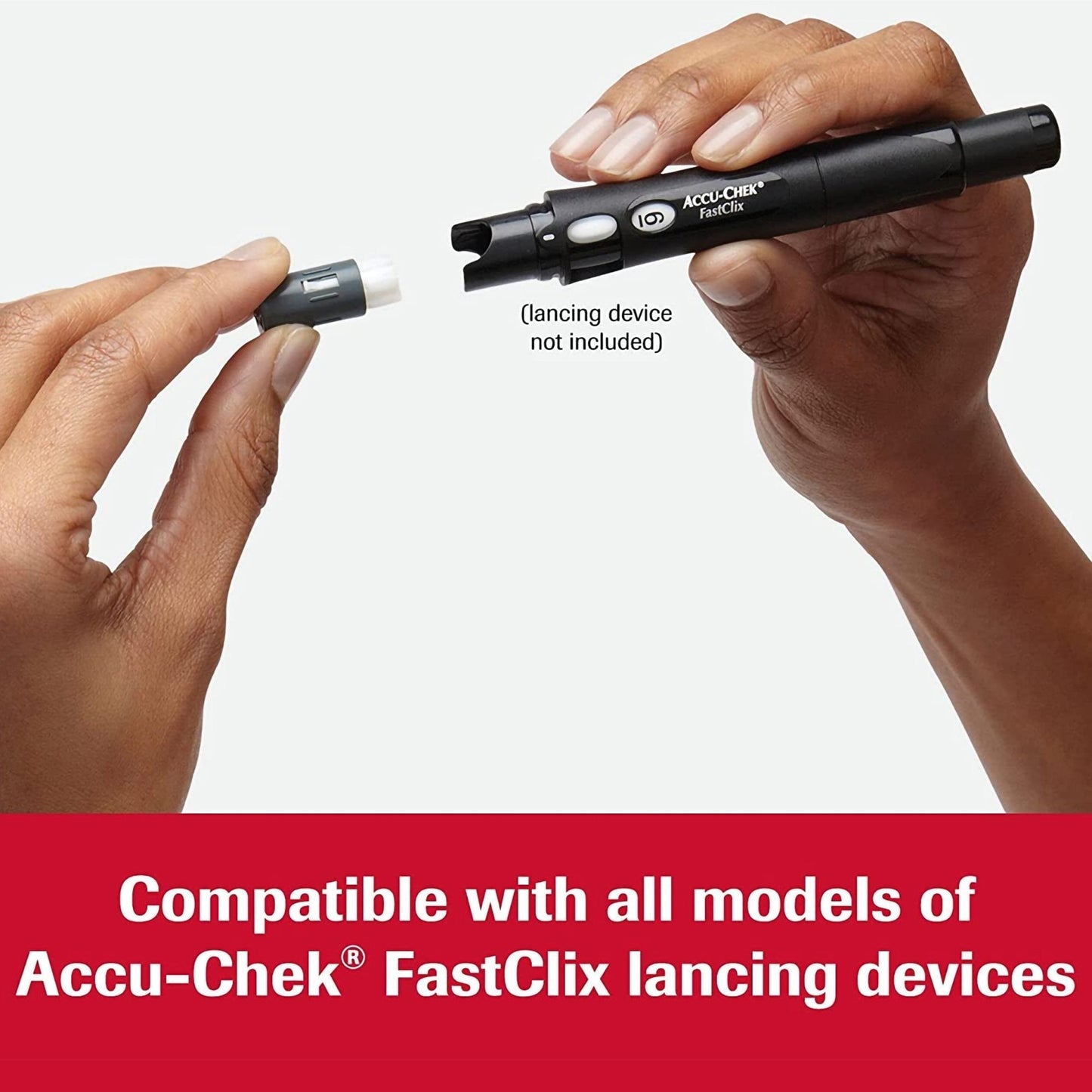 Accu-Chek FastClix Lancet, 11 Depth Settings, 30 Gauge, Preloaded Safety Drum, Track System