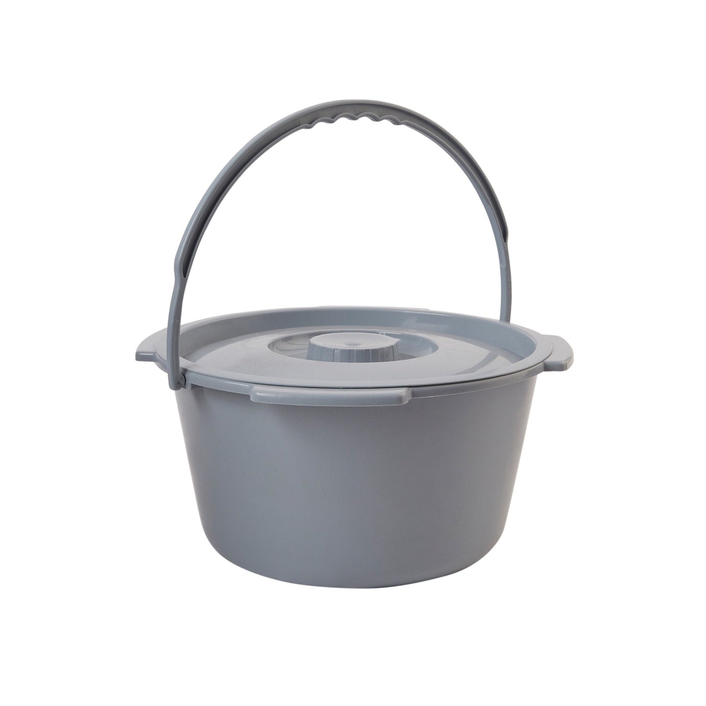McKesson Commode Bucket With Metal Handle And Cover, 7-1/2 Quart, Gray, 12 buckets