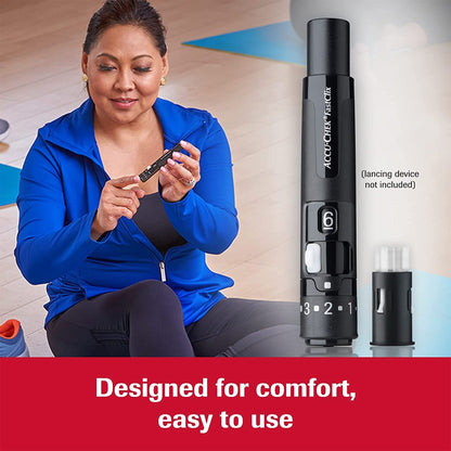 Accu-Chek FastClix Lancet, 11 Depth Settings, 30 Gauge, Preloaded Safety Drum, Track System