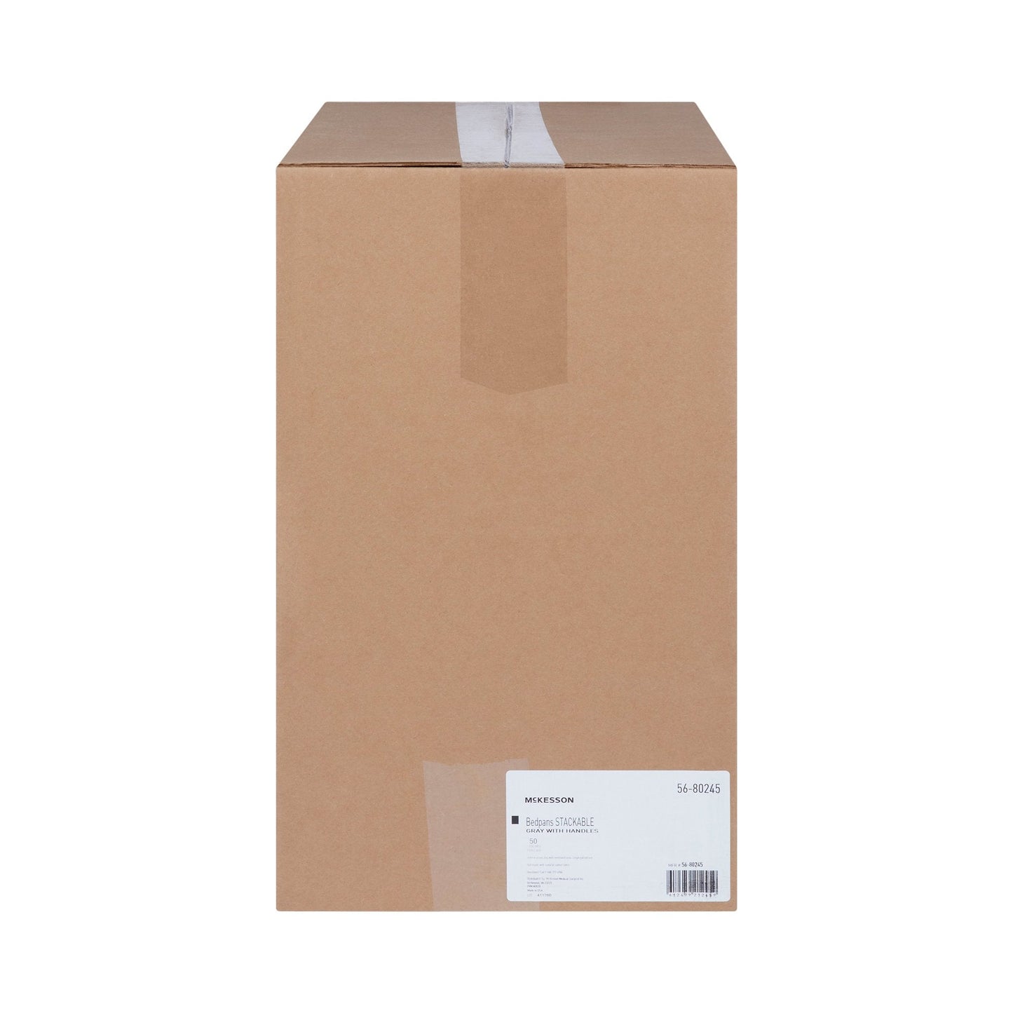 McKesson Stackable Bedpan, Non-Stick Plastic, Latex-Free, Graphite, 50 ct