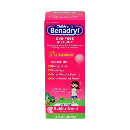 Children's Benadryl Allergy Relief Liquid Medicine, Multiple Flavors