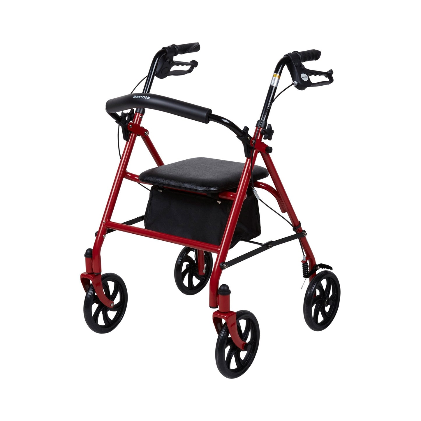 McKesson Folding Steel 4 Wheel Rollator, 12" Seat Width, 300 lb. Capacity