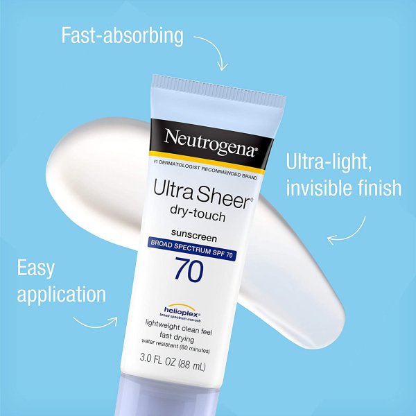 Neutrogena Ultra Sheer Sunscreen Lotion, SPF 70, 3 fl. oz.