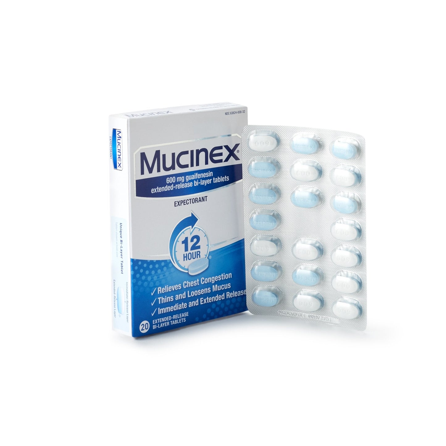 Mucinex 12-HR Chest Congestion Expectorant Extended Release Tablets