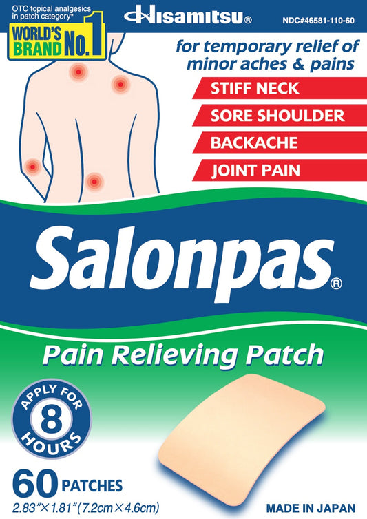 Salonpas® Pain Relieving Patch, 8 Hour Relief, 60 ct.