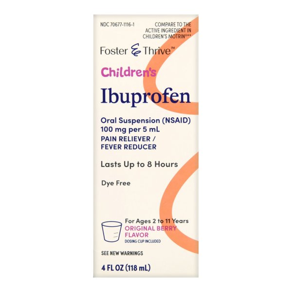 Foster & Thrive Ibuprofen Children's Pain Relief Liquid, Multiple flavors