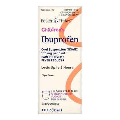 Foster & Thrive Ibuprofen Children's Pain Relief Liquid, Multiple flavors
