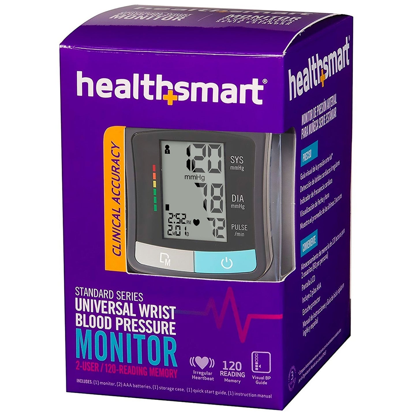 Mabis Digital Blood Pressure Wrist Unit, 2 User Storage