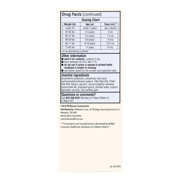 Foster & Thrive Ibuprofen Children's Pain Relief Liquid, Multiple flavors