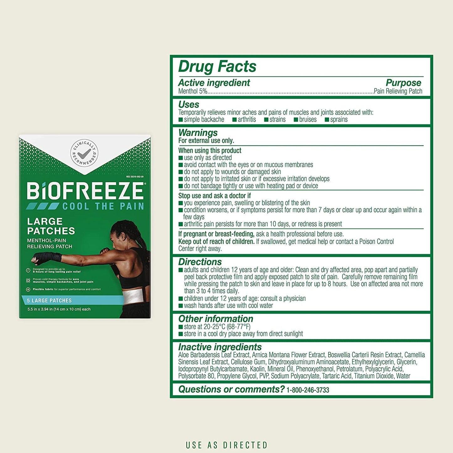 Biofreeze™ Menthol Topical Pain Relief Large Patches, 5 ct.