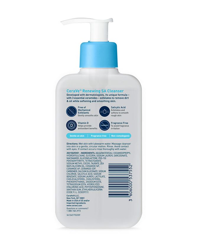 CeraVe Renewing SA Skin Cleanser, 8 oz.