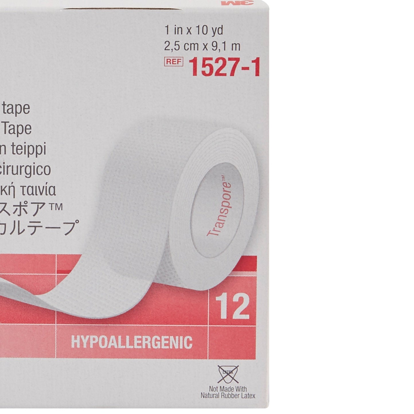 3M™ Transpore™ Plastic Medical Tape, 1 " x 10 Yard, Transparent