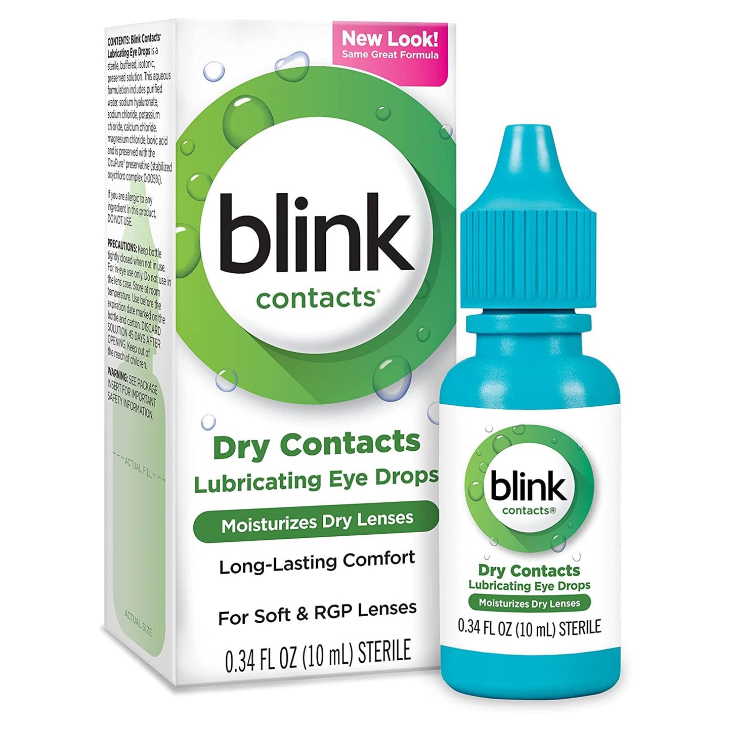 Blink Eye Lubricating Drops for Dry Contact Lenses, 0.34 oz.