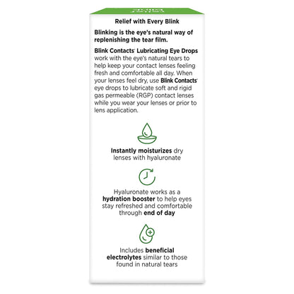 Blink Eye Lubricating Drops for Dry Contact Lenses, 0.34 oz.