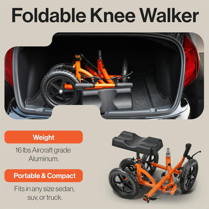 Knee Walker - Height Adjustable, 330Lbs Max Weight