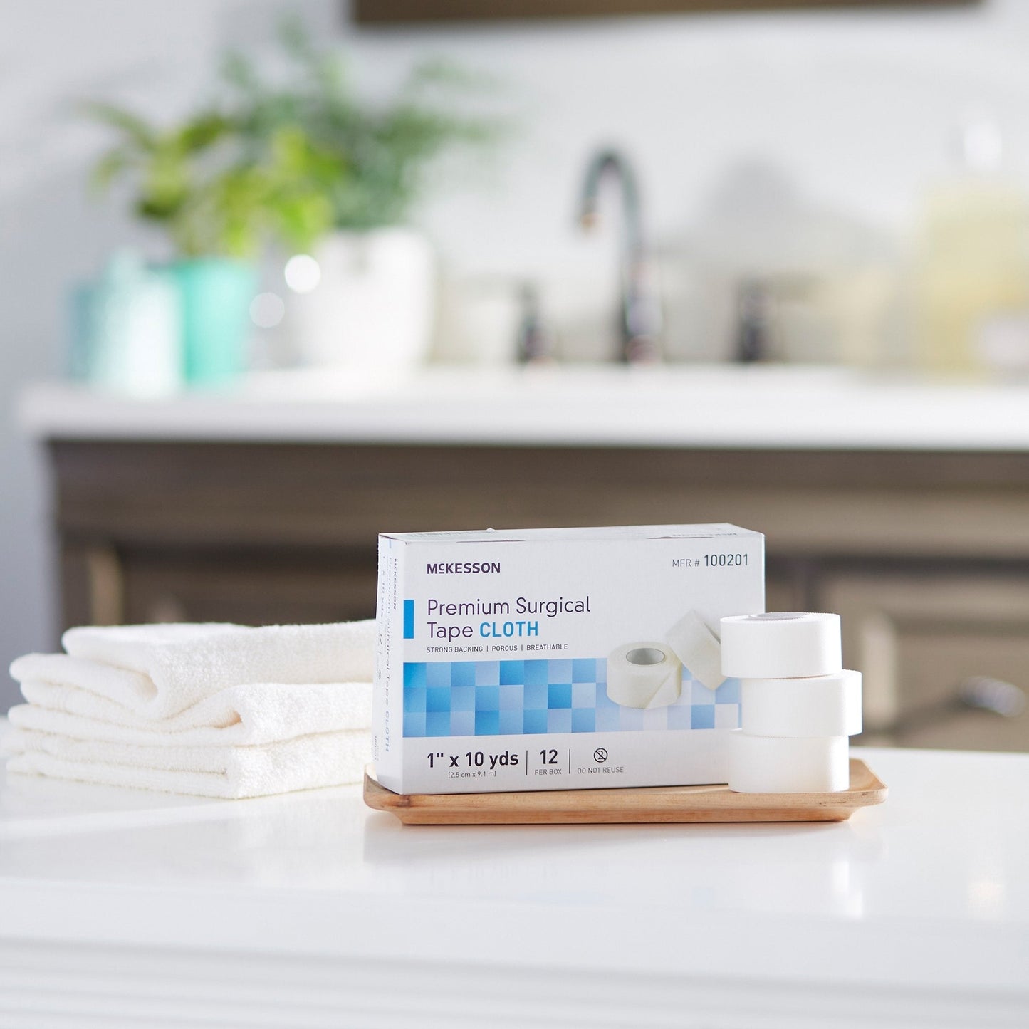 McKesson Silk-Like Cloth Medical Tape, 1 " x 10 Yard, White