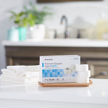 McKesson Silk-Like Cloth Medical Tape, 1 " x 10 Yard, White