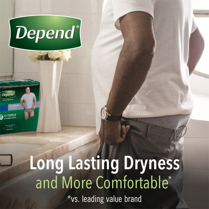 Depend Fresh Protection Maximum Absorbency Disposable Underwear for Men, Pull-On