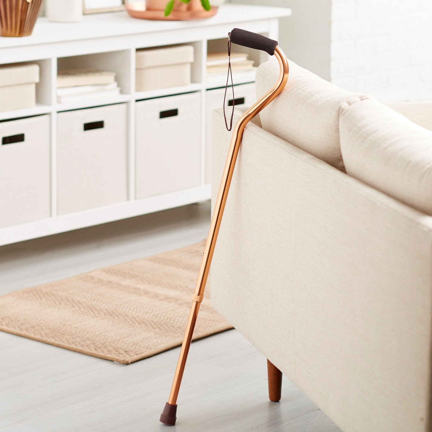 McKesson Offset Cane Aluminum Bronze 30 - 39 Inch Height