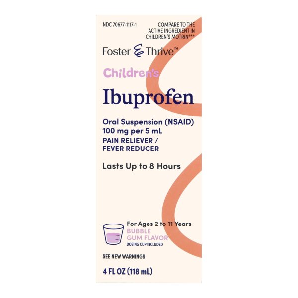 Foster & Thrive Ibuprofen Children's Pain Relief Liquid, Multiple flavors