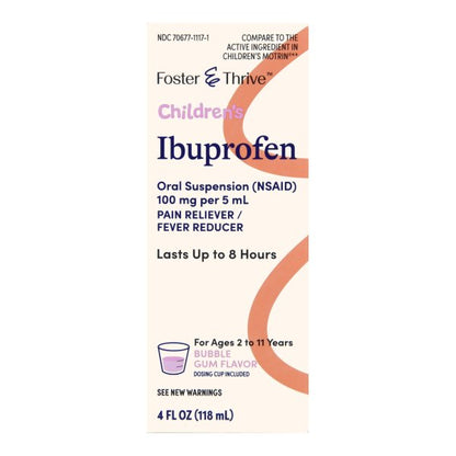 Foster & Thrive Ibuprofen Children's Pain Relief Liquid, Multiple flavors