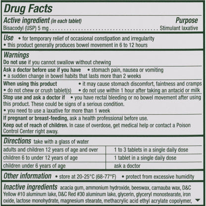 Dulcolax® Overnight Relief Laxative Tablets, 25 ct