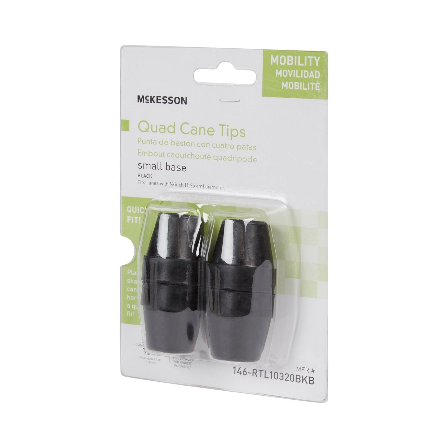 McKesson Quad Cane Tips, 4 ct