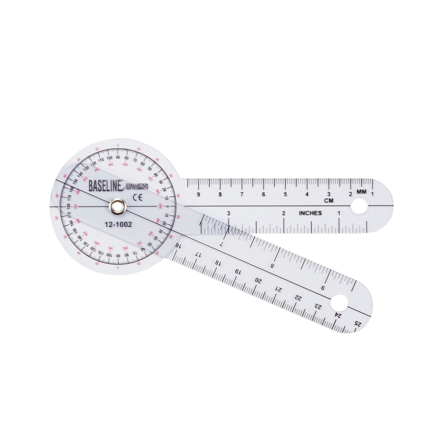Baseline® 360° Head Plastic Goniometer, 6 Inch Arms